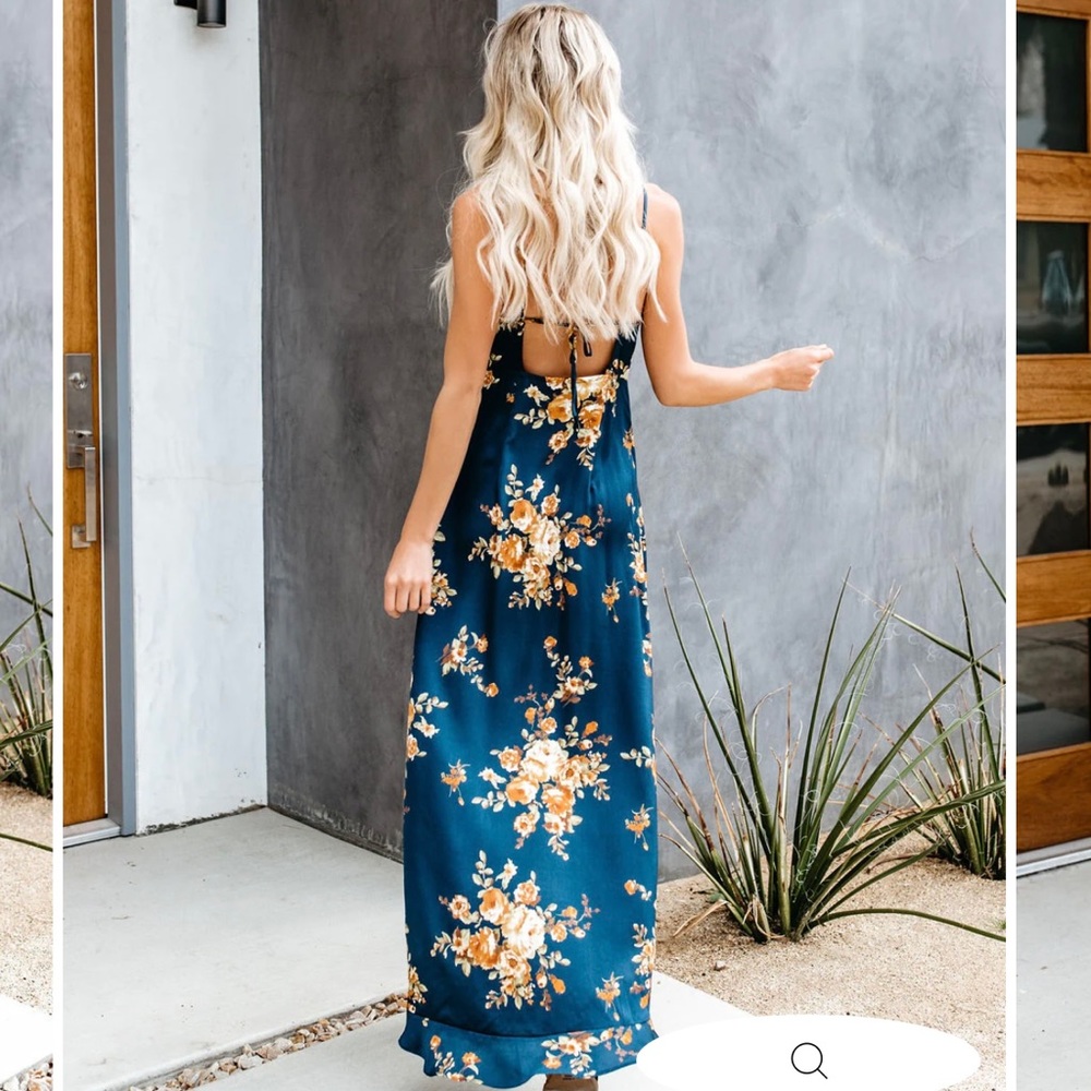 Vici satin floral maxi dress